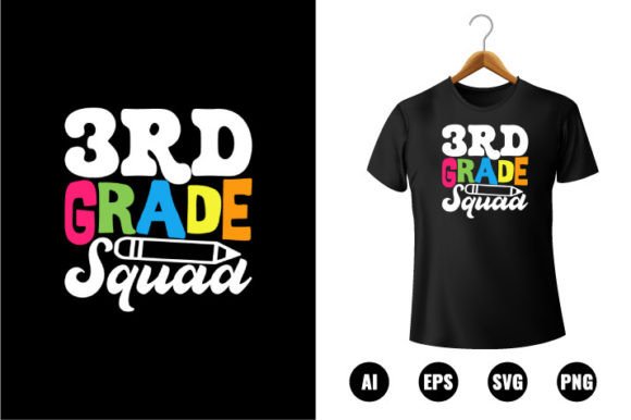 3rd Grade Squad T-shirt Design: A Versatile Digital Asset for Back-to-School Creativity