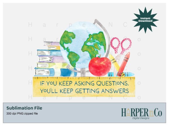 Ask Questions Teacher Sublimation PNG