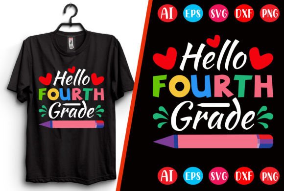 Hello Fourth Grade T-shirt Design