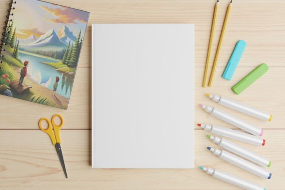 Kids Book Mockup: Realistic Back-to-School Visuals
