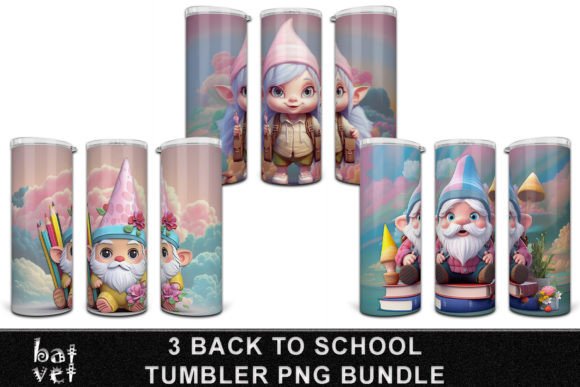 Pastel Rainbow School Tumbler Bundle PNG