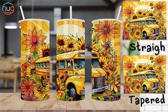 School Bus Driver Sunflower Tumbler