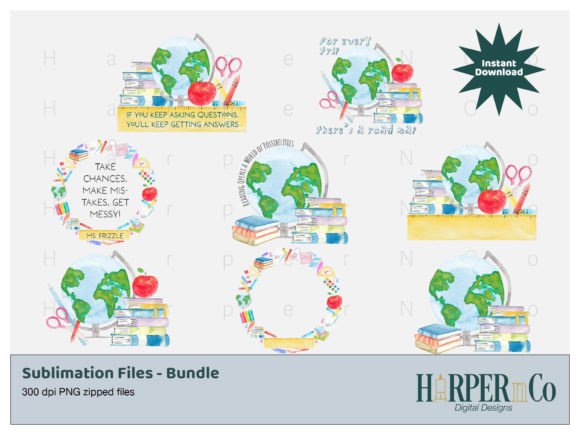 Teacher School Bundle Sublimation PNG