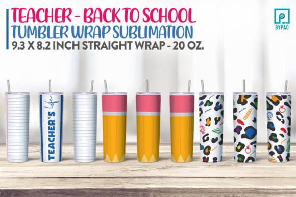 Teacher Tumbler Wrap Sublimation 3: Practical Digital Designs for Educator-Focused Skinny Tumblers